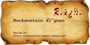 Rockenstein Ágnes névjegykártya