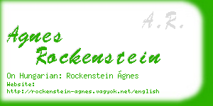 agnes rockenstein business card
